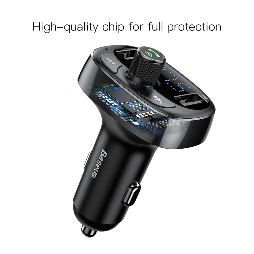 BASEUS светодиодный Экран Dual USB Зарядное устройство автомобиль Стайлинг 3.4A быстрый