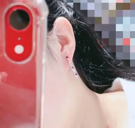 ruby KJJEAXCMY Fine Jewelry 925 с инкрустацией, из чистого серебра натуральный драгоценный камень Изумрудный Сапфир, рубин женские серьги с монетками поддержка обзор ne - Цвет камня: ruby