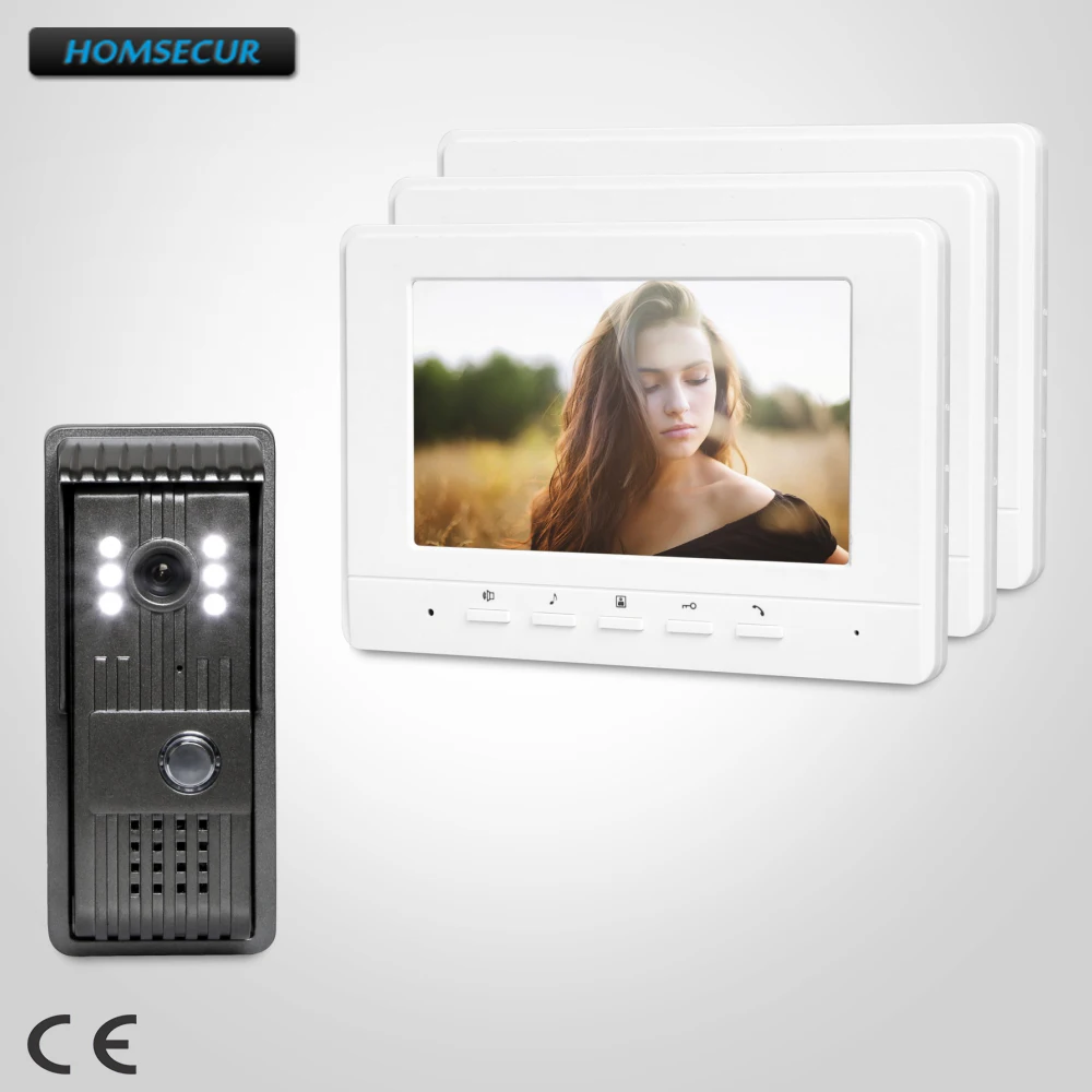 HOMSECUR 7 дюймовая видеодомофонная система с бесшумным режимом для домашней