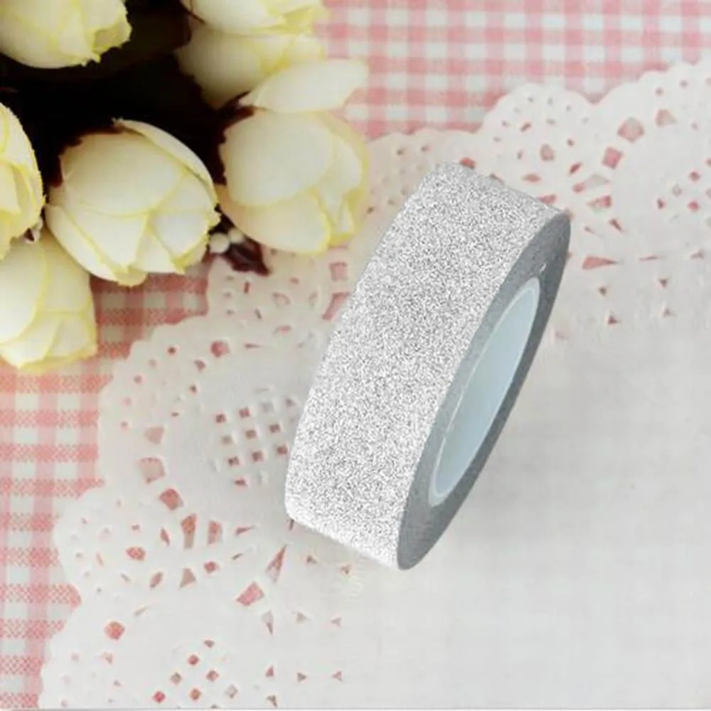 10 м DIY Блестящая Бумага васи клейкая бумага для рукоделия декоративная лента