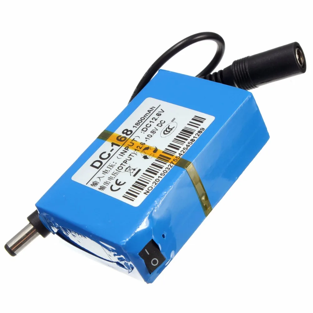 

12V Battery Pack 1800mah DC 12.6V Lithium Rechargeable Battery for CCTV Cam Monitor Instrument Street LED Light Standby Power