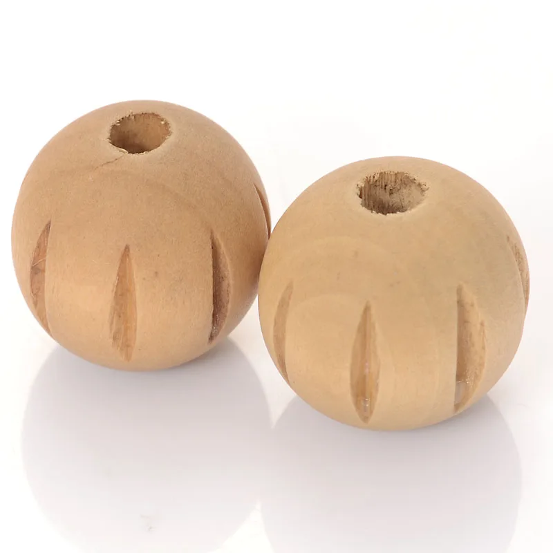 20 шт., разноцветные Круглые деревянные бусины в полоску, 24 мм