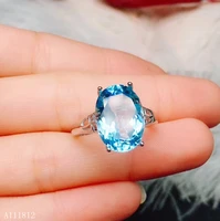 kjjeaxcmy fine jewelry 925 silver inlaid natural blue topaz ring for women