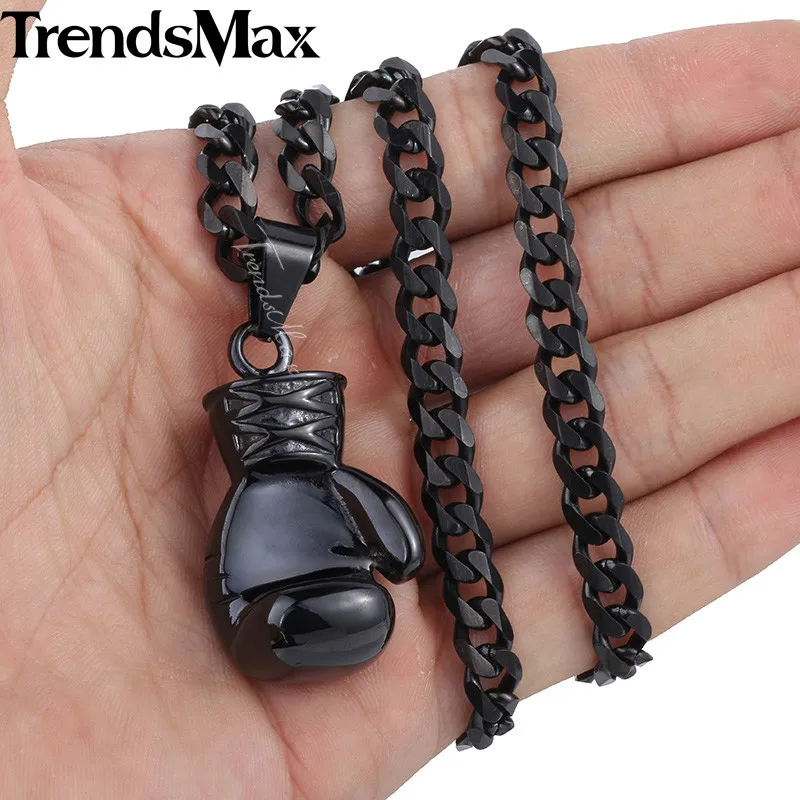 Мужская боксерская подвеска Trendsmax ожерелье золотого цвета с