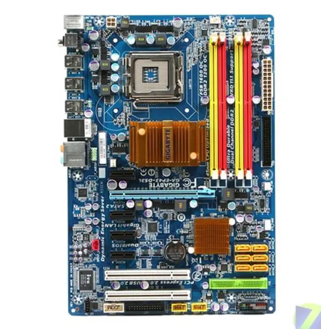 Для Gigabyte GA EP43 DS3L оригинальная б/у рабочего стола материнской платы P43 разъем LGA 775