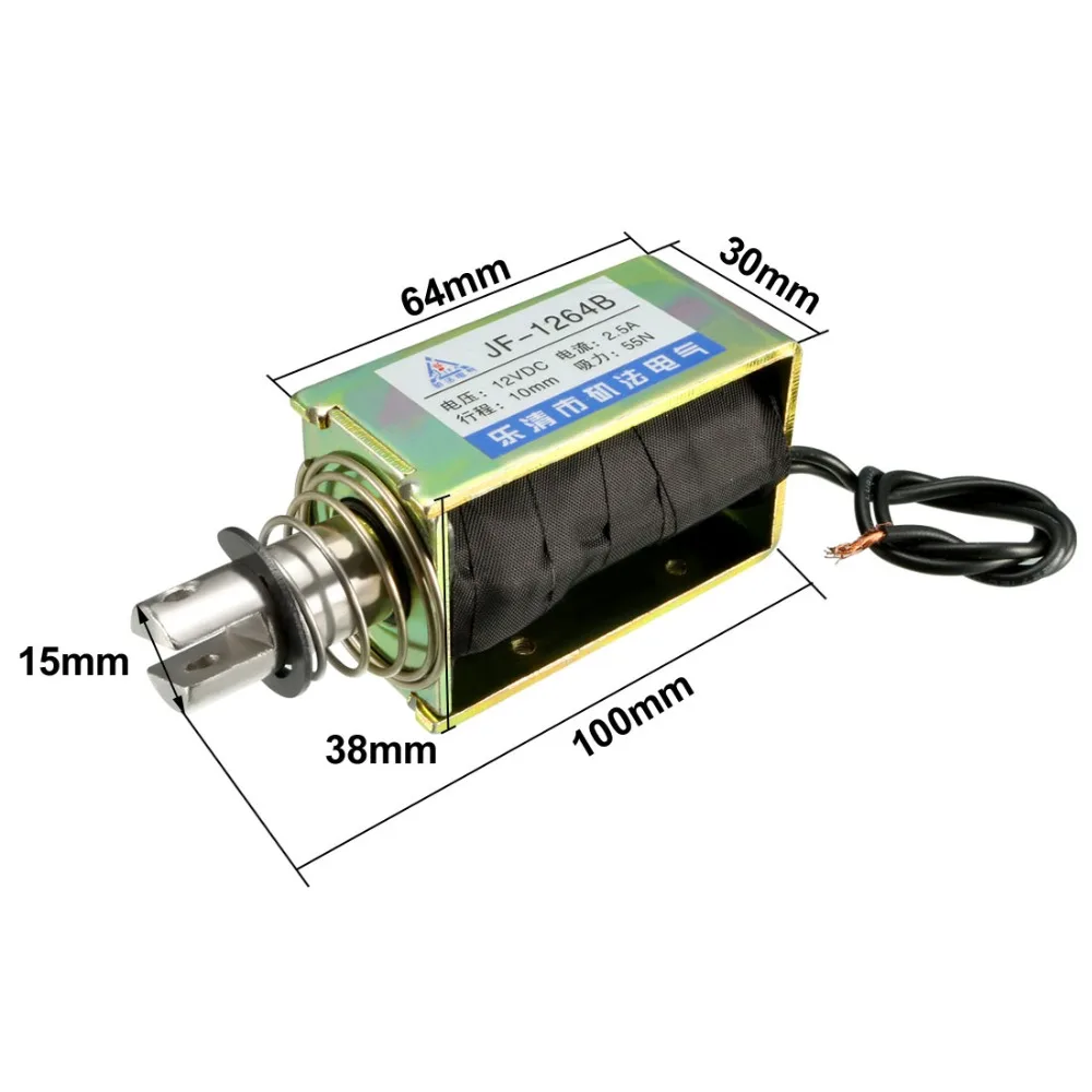 UXCELL 1 шт. соленоид Электромагнит постоянного тока 12 В/24 V 400mA 9,6/30 W 25 W/22N 10 мм тянуть Тип прямолинейного движения с хорошим качеством, электромагнит оборудования
