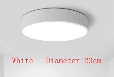 White Dia23cm 12w Круглый светодиодный потолочный светильник, современная столовая, кухня, деревянная+ металлическая подвеска, подвесной светильник, потолочный светильник, домашнее освещение, светильники - Цвет корпуса: White Dia23cm 12w