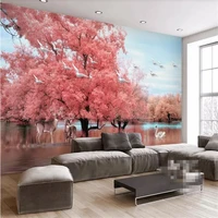 fantasy pink tree elk landscape tv background wall professional production mural wholesale wallpaper mural custom photo wall