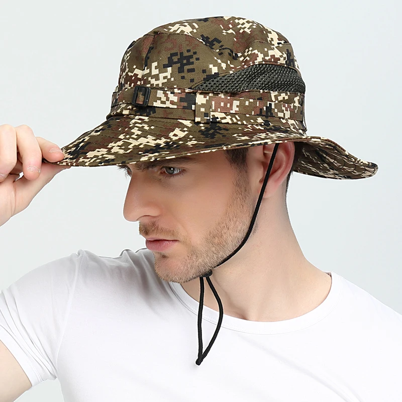 Камуфляжная шляпа-ведро в рыбацком стиле джазовые кепки Мужская рыболовная