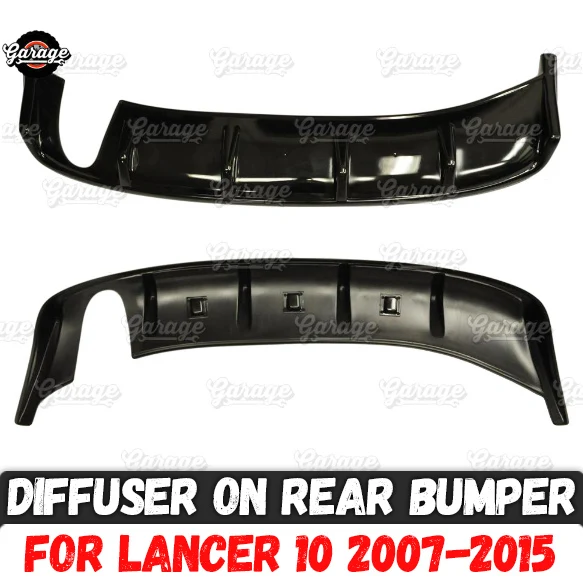Диффузор для Mitsubishi Lancer 10 2007- заднего бампера ABS пластик одна прокладка для трубы обвес аксессуары Тюнинг автомобиля Стайлинг