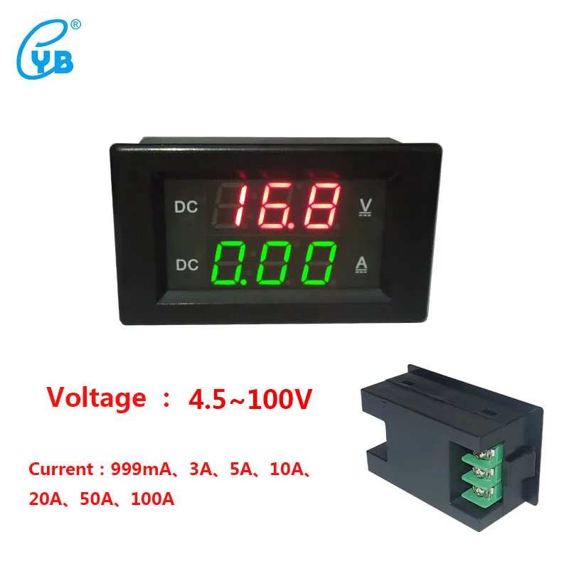 Цифровой вольтметр и амперметр YB4835VA два метра постоянного тока 4 5 100 в|tester volt|meter