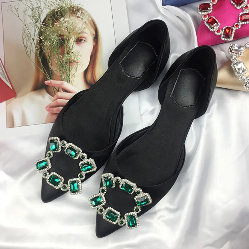 Туфли женские с пряжкой плоская подошва без застежки бархатная удобная