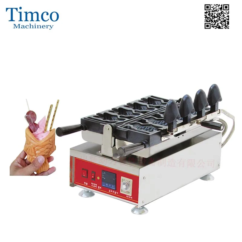 

Машина Taiyaki, цифровая вафельница для мороженого, рыбы, 4 шт.