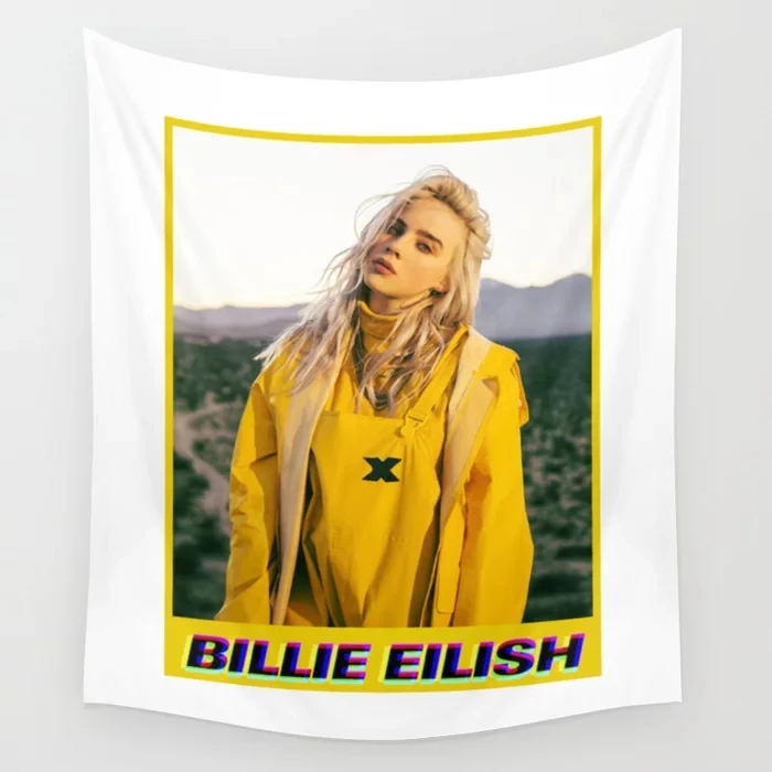 Поп певица Billie Eilish шаблон хиппи гобелен настенный плотный Декор для дома на