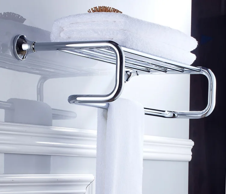 Bath Towel Rack Современный стиль, полированный хром, аксессуары для ванной комнаты, держатель для туалетной бумаги, вешалка для полотенец, полка, мыльница, душ, аксессуары для ванной, набор - Цвет: Bath Towel Rack