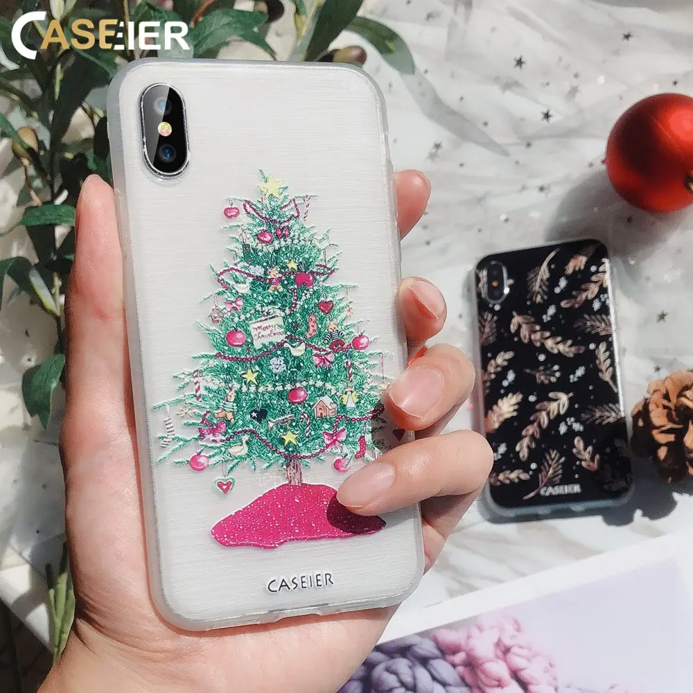 2020 CASEIER Новый год чехол на айфон 8 7 6S 6 5S Рождество телефон случаях Case для iPhone Plus X XS