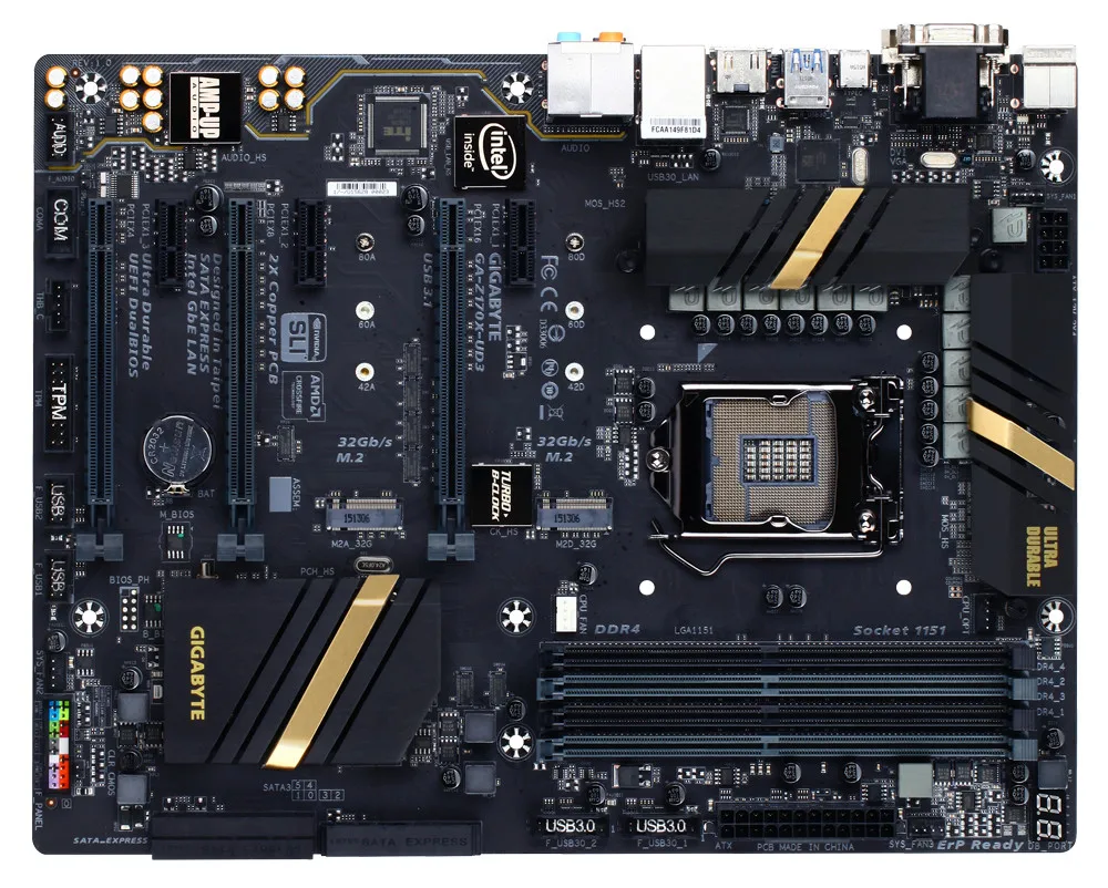 Для Gigabyte GA Z170X UD3 оригинальная б/у материнская плата для настольного компьютера Z170