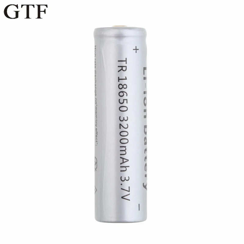 GTF 18650 литиевая батарея 3200mAh 3 7 V яркий фонарик серая аккумуляторная батарея|lithium