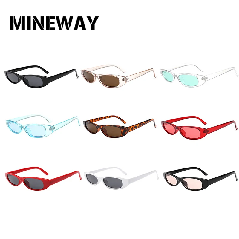Женские винтажные прямоугольные солнцезащитные очки MINEWAY 2018 оправа небольшого