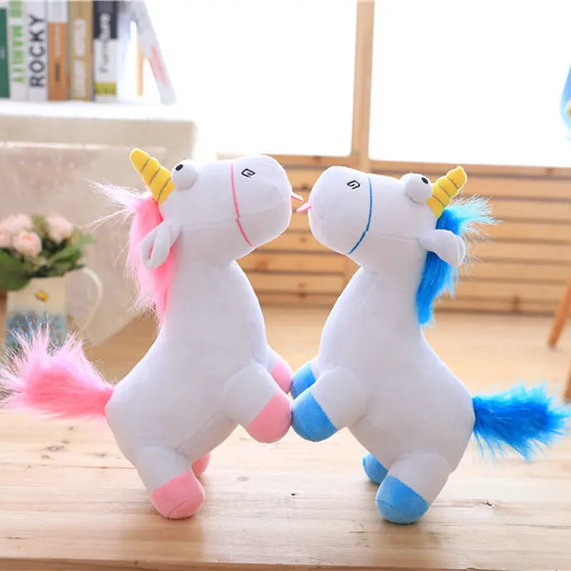 Плюшевые игрушки в виде розового единорога для девочки подруги 35 см плюшевая
