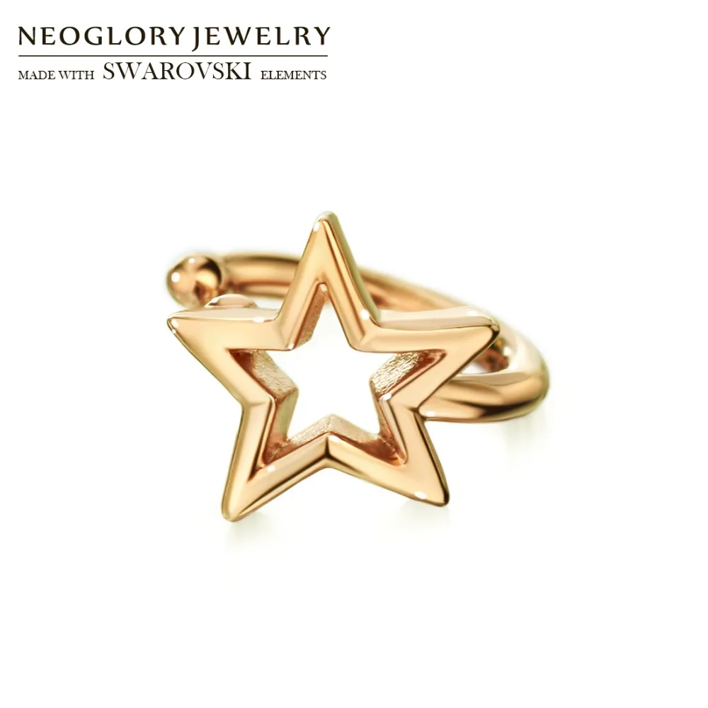 Neoglory металлические запонки клипсы золотой цвет Милая звезда для леди трендовые ювелирные изделия праздник элегантный подарок Любовь
