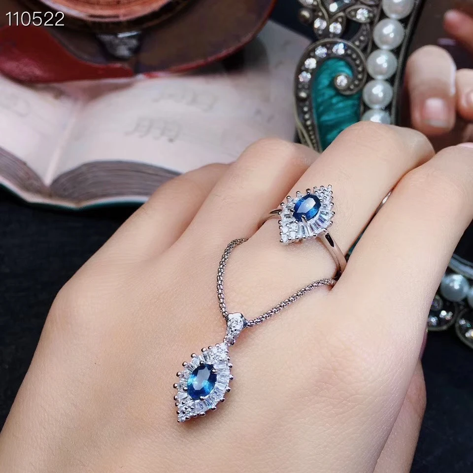 KJJEAXCMY boutique jewels комплект подвесок из серебра 925 пробы с натуральным Сапфиром И