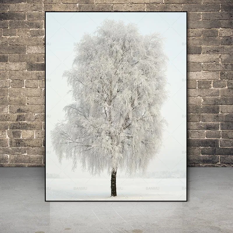 Картина на холсте настенное искусство Снежная фотография стены картина печать