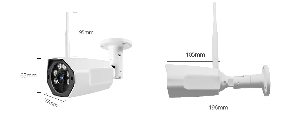 Дополнительная камера для работы с weтранс H.265 wifi NVR Беспроводная ip-камера аудио HD 1080P ночное видение P2P наружная цилиндрическая камера