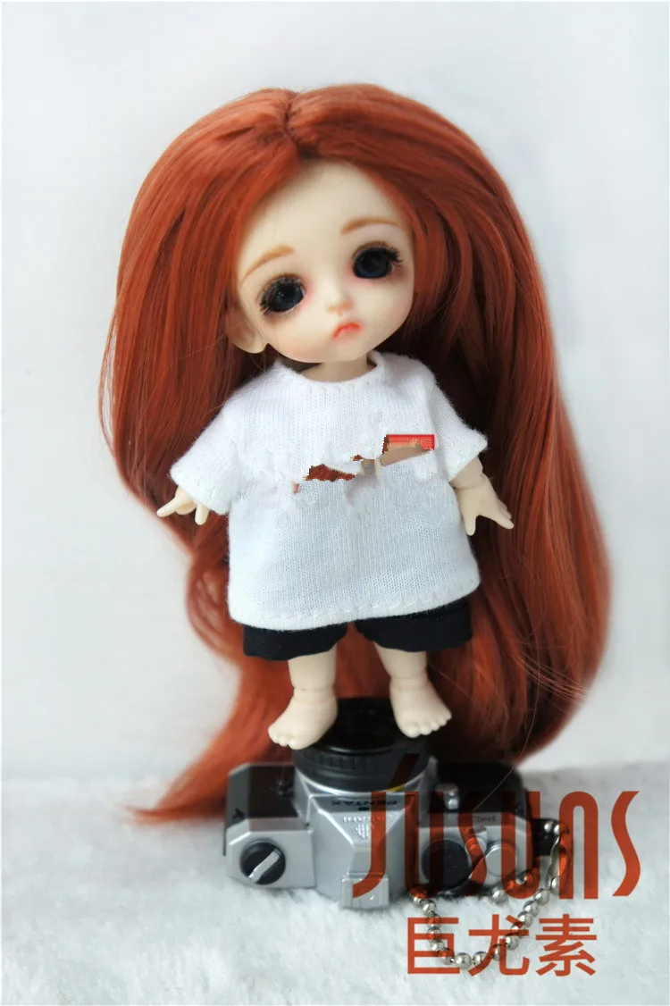JD016 1/12 1/8 BJD кукольные Парики Мода пробор линия длинный кудрявый парик Размер 3-4 дюйма 4-5 дюймов 5-6 дюймов синтетический мохер кукольные парики - Цвет: 3-4inch Carrot SM130