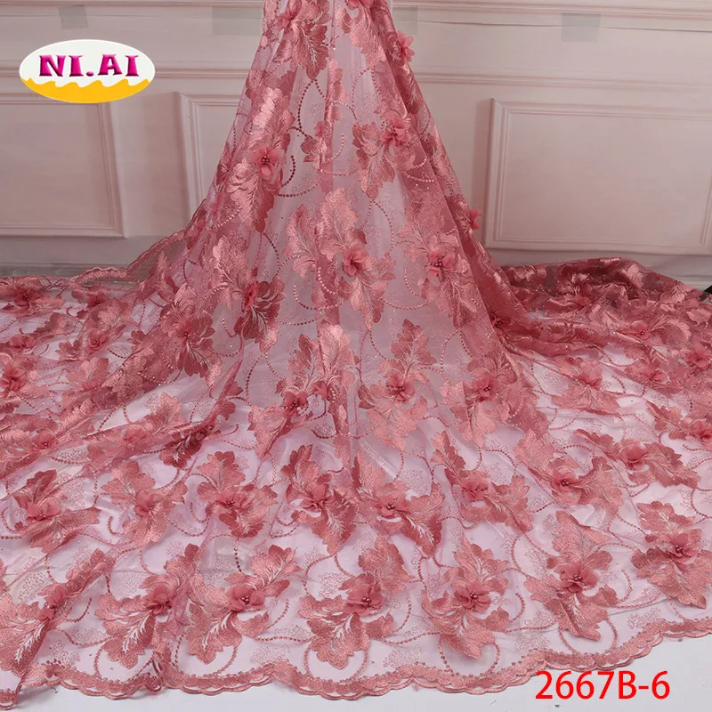3D Lace African For Lady Nigeria Wedding Royal Blue 2019 Flower Bridal Fabric Mr2667b | Дом и сад