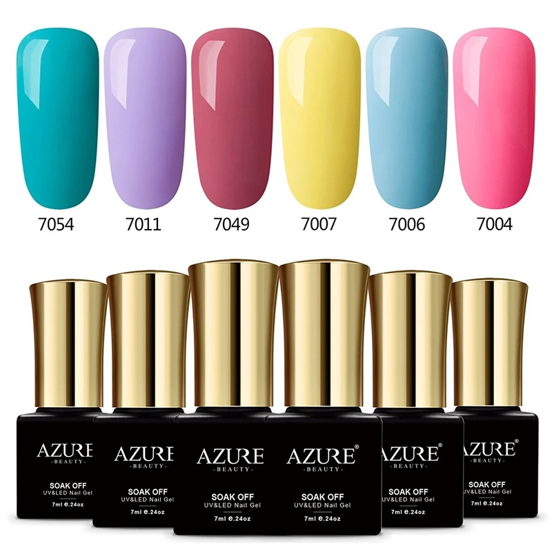 Лазурная красота карамельный цвет гель лак для ногтей Клей 6 шт./лот набор