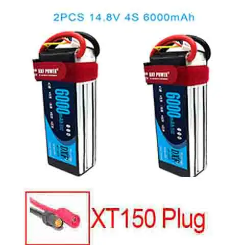 4S6000mah50C-XT150 2 шт. DXF 2S 3S 4S 6S 7,4 V 11,1 V 14,8 V 22,2 V 6000mAh 50C Lipo батарея rex-450 вертолет с фиксированным крылом Квадрокоптер RC автомобиль Лодка - Цвет: 4S6000mah50C-XT150