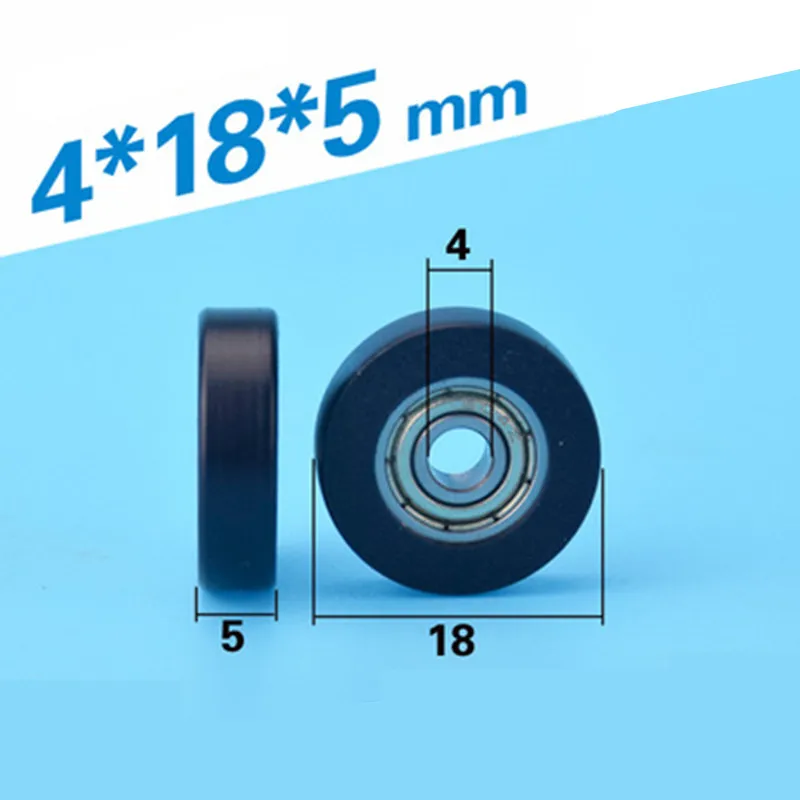 SWMAKER 10 шт. 4*18*5 мм плоское колесо нейлоновое с покрытием POM шкив подшипника для DIY