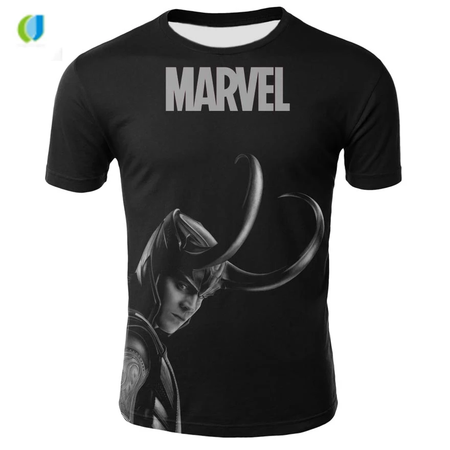 Новый фильм Marvel костюм Локи 3d Футболка с принтом и мода мужские Рубашка короткими
