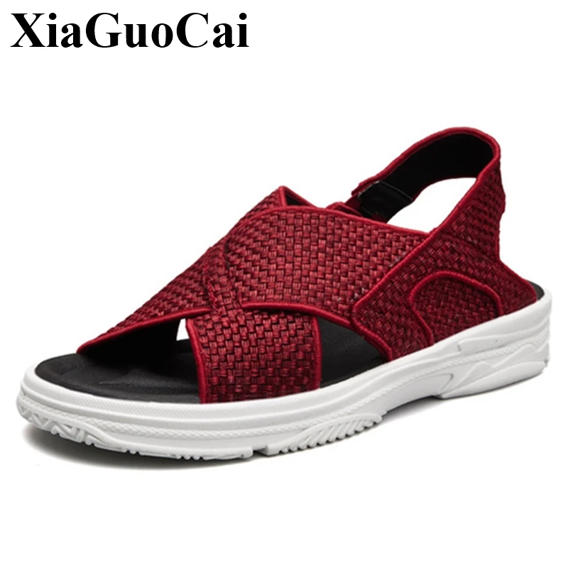 New Sandals Men Summer Shoes Flat Slippers Breathable Outdoor Male Beach Footwear with Platform Soldi Soft Antiskid Casual | Обувь