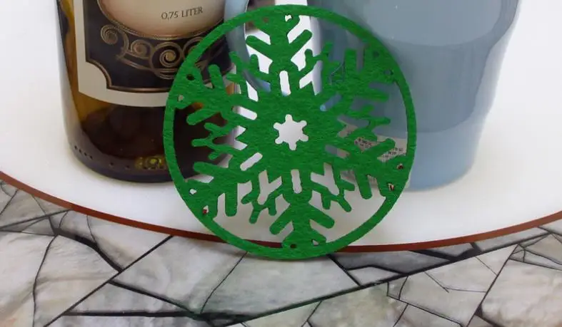 10pcs Cup mat Christmas party decoration snowflake cup Felt coasters Non-woven christmas decorations for home | Дом и сад