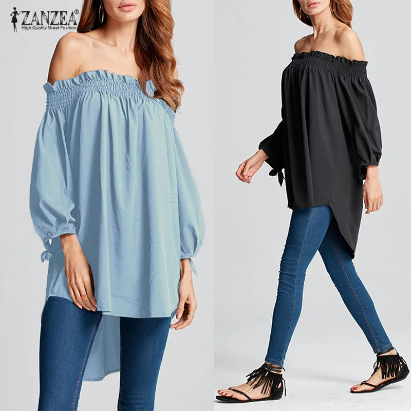 ZANZEA Для женщин Элегантный blusas 2018 новый летний Топы корректирующие женские