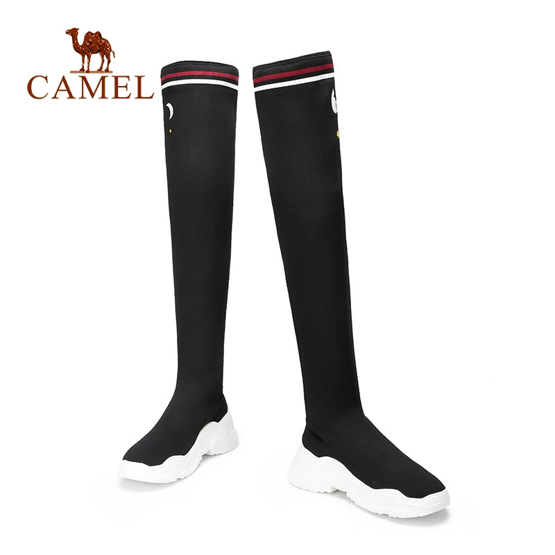 CAMEL/Новинка Модные женские высокие повседневные Сапоги выше колена женская обувь