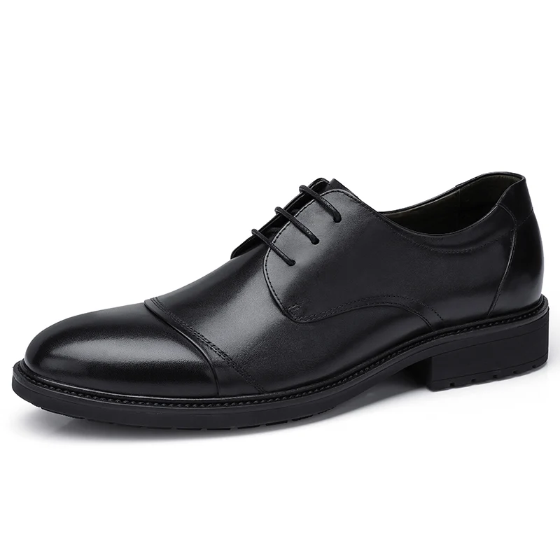 A832148770Black CAMEL/Мужская обувь в деловом стиле, британский тренд, обувь из натуральной кожи в стиле ретро, мужские оксфорды из мягкой воловьей кожи, мужские Дерби - Цвет: A832148770Black