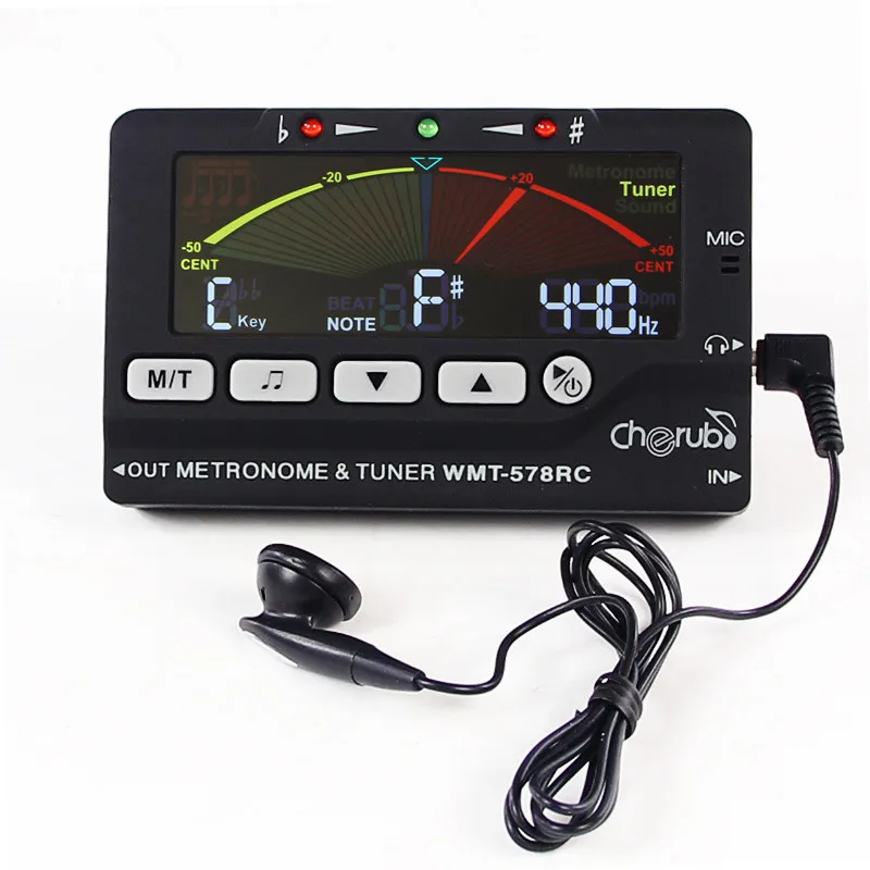 Cherub WMT-578RC ЖК-дисплей флейта/Sax тюнер и метроном тюнер Встроенный микрофон Музыкальные инструменты аксессуары высокого качества