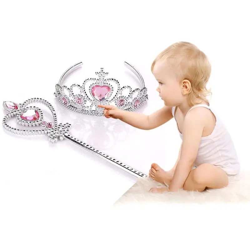 Для девочек 2 шт./компл. Принцесса Эльза \'s Tiara аксессуары для детей Алмазные