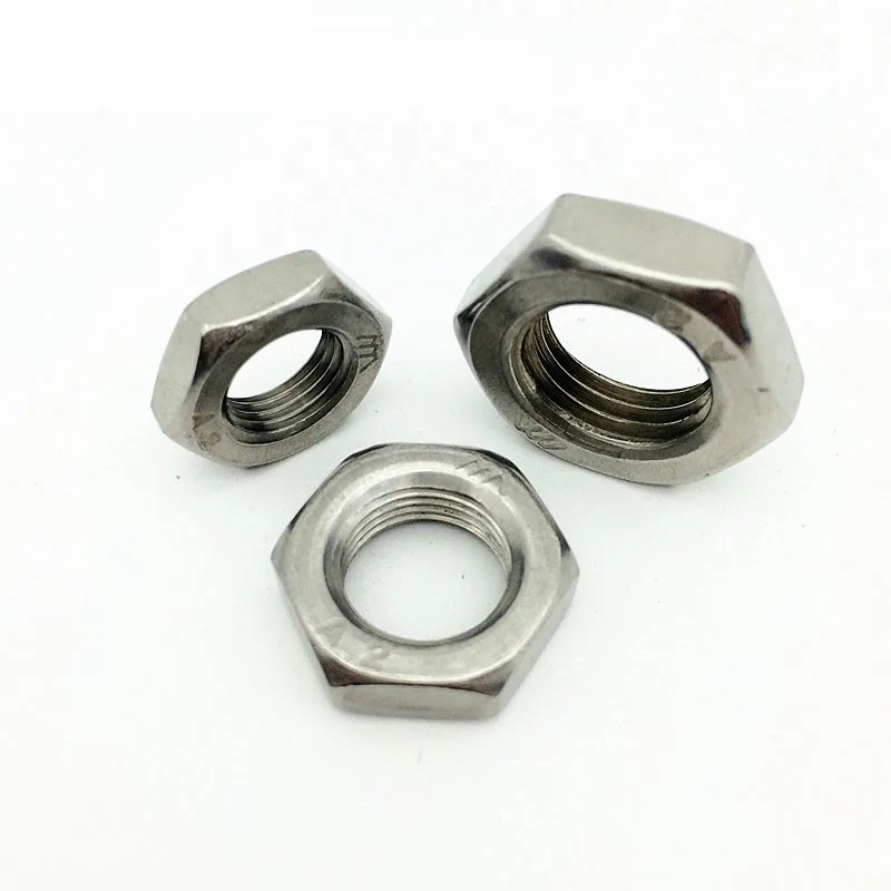 DIN439 ISO8675 M8 M10 M12 M14 304 Шестигранная гайка из нержавеющей стали тонкие шестигранные