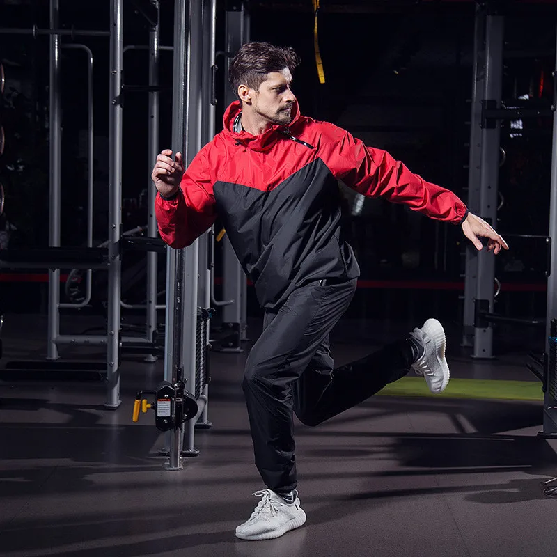 Для мужчин сауна костюм Heavy Duty Фитнес Спортивная Потливость куртка PantsTrainning
