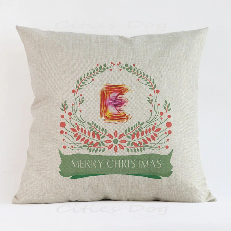 Рождественский креативный чехол для подушки с 26 английскими буквами