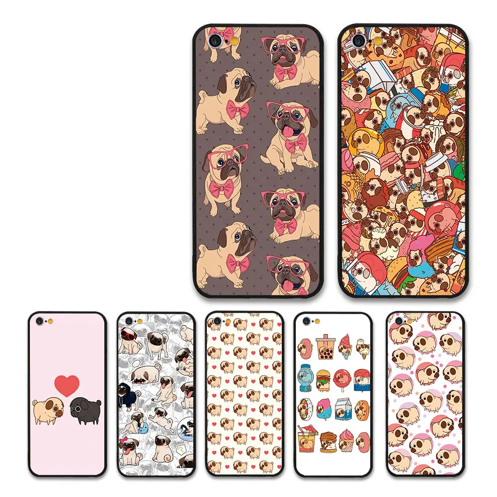 Мультяшный щенок Мопс Французский бульдог petCover для iPhone 5 6 6S 7 8plus 7plus 6plus X XR XS Max чехол бампер|Бамперы| |