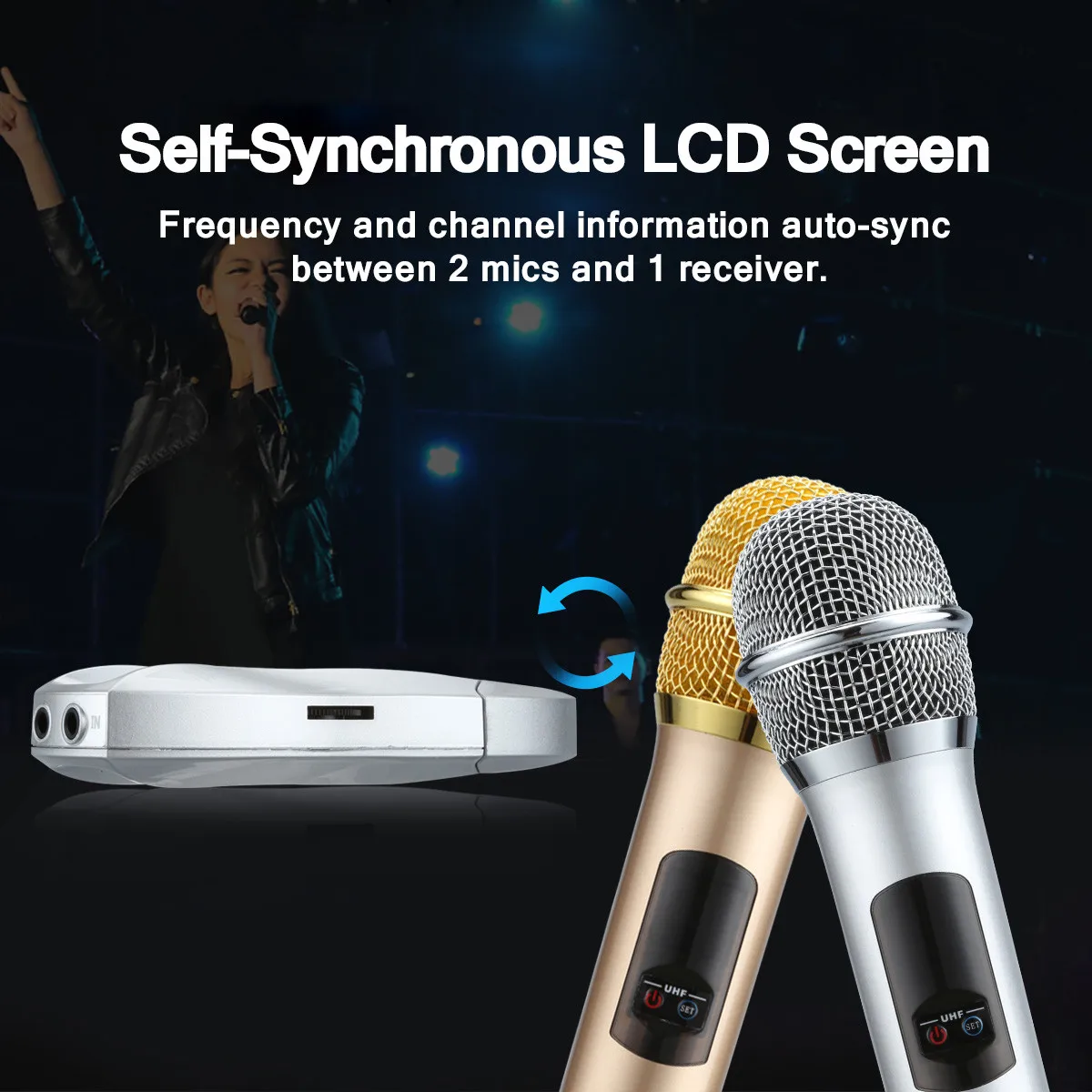 Excelvan K18U профессиональный Bluetooth 2 ручной микрофон УВЧ беспроводной микрофон Система светильник в весе светодиодный дисплей