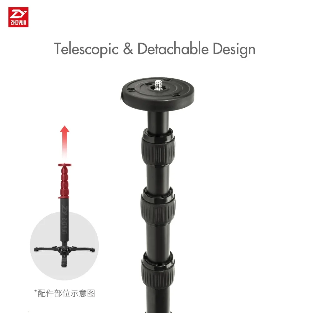 Оригинальный мини телескопический монопод Zhiyun для Weebill Lab/ Smooth 4/ Crane Plus/ Crane-M Gimbal