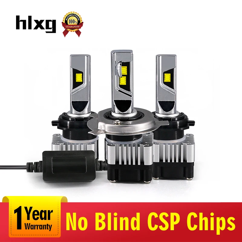 Hlxg без слепых Мини Размер H4 H7 LED H11 CSP 9005/HB3 9006/HB4 8000LM Автомобильные фары