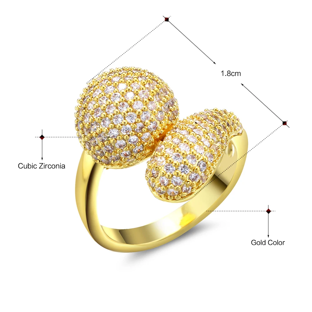 

DreamCarnival 1989 Unique Designed Women Deluxe Party AAA Quality Cubic Zircon Paved Setting Rhodium or Gold-Color Ring SJ09843
