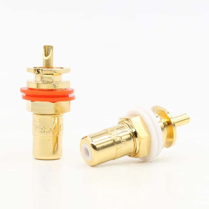 4 шт. RCA гнездо Шасси Панель монтажный разъем 24K позолоченный|connector socket|socket panelpanel